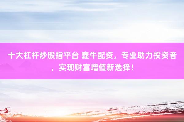十大杠杆炒股指平台 鑫牛配资，专业助力投资者，实现财富增值新选择！