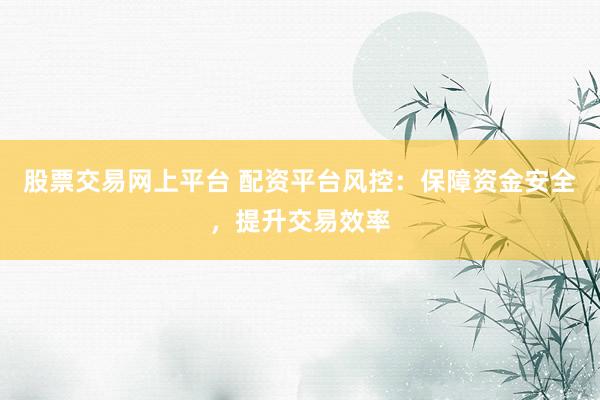 股票交易网上平台 配资平台风控：保障资金安全，提升交易效率