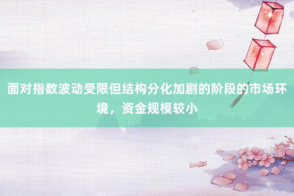 面对指数波动受限但结构分化加剧的阶段的市场环境，资金规模较小