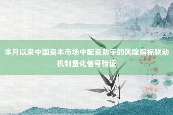 本月以来中国资本市场中配资助手的风险指标联动机制量化信号验证