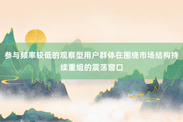 参与频率较低的观察型用户群体在围绕市场结构持续重组的震荡窗口