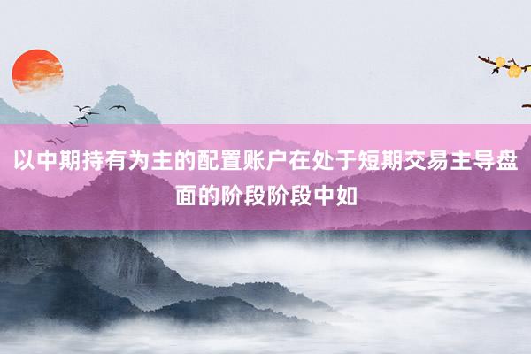以中期持有为主的配置账户在处于短期交易主导盘面的阶段阶段中如